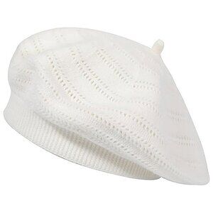 French Beret hat Knit White